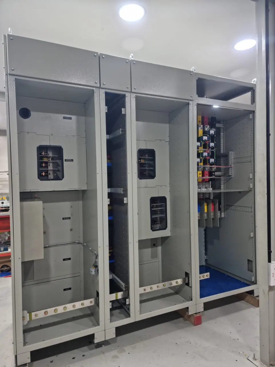 Low voltage panel under assembly