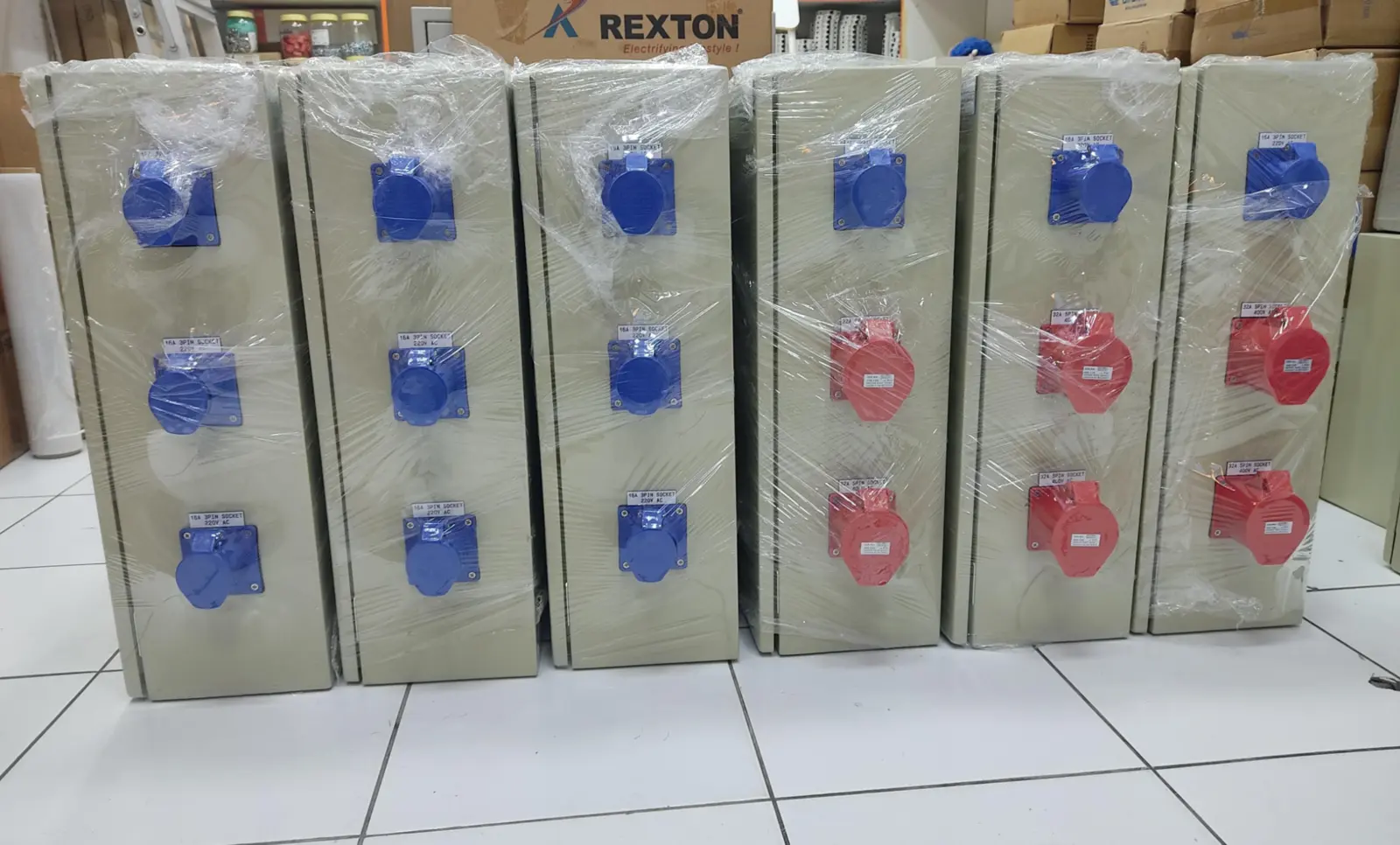 Industrial socket control panels